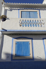 Wall Mural - Typical whitewashed facade in Cabanas de Tavira town, Portugal