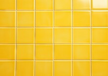 A Yellow Square Tile Pattern With Squares Generative AI