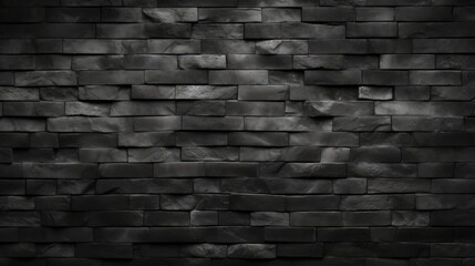 Wall Mural - Abstract dark brick wall texture background pattern. Wall brick surface texture. Brickwork painted of black color interior old clean concrete grid uneven. Home or office design backdrop decoration.