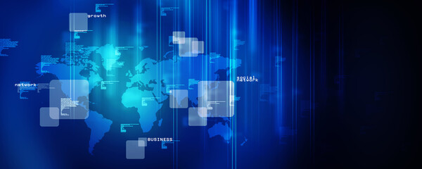Poster - 2d illustration world map abstract background
