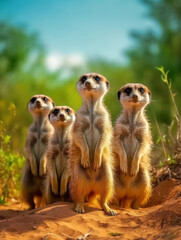 meerkat in its natural habitat, wildlife photography, generative ai