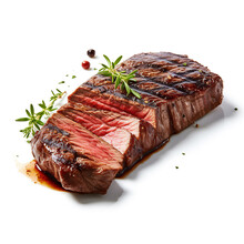 Steak On A White Background AI Generative