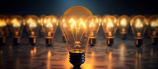 Poster - individuality is depicted by a bright light bulb that stands out from the crowd, leaving space for captions or messages.