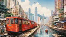 Cityscape In Hong Kong Generative Ai