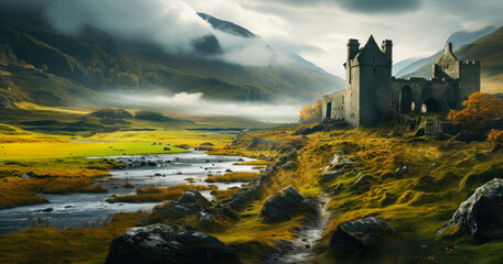 weathered beauty: ancient castle ruins in the scottish landscape