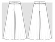 Super wide leg jersey pants. Technical sketch. Vector illustration.
