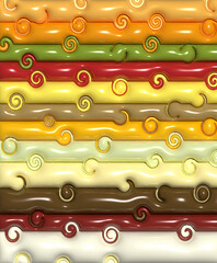 Poster - Abstract inflated swirling lines, 3D rendering illustration