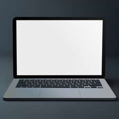 Blank Laptop template computer isolated on a greyish background