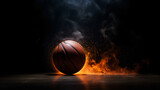 Fototapeta Sport - Basketball on Black Background