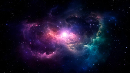 Wall Mural - Universe filled with stars, nebula and galaxy. Generative ai