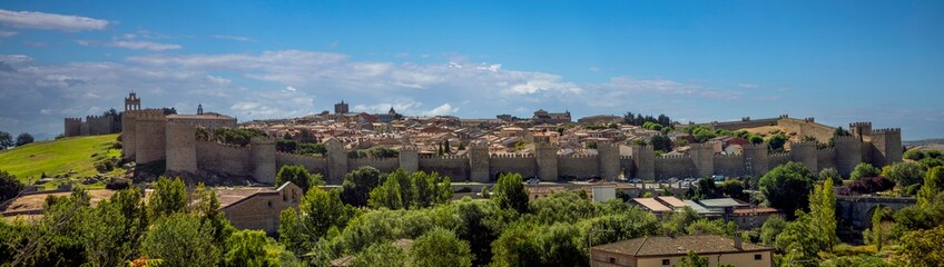 Sticker - Panoramic view of the walled city of Avila, Castilla y Leon, Spain, in broad daylight