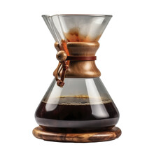 Coffee Brew Machine Beans On Isolated Transparent Background. Generative AI