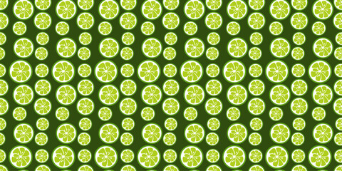 Poster - Lime slices, stylish pattern. Seamless pattern print for textiles, pillows, clothes, background, packaging, notepads.