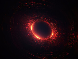 Poster - Red energy wormhole spiral