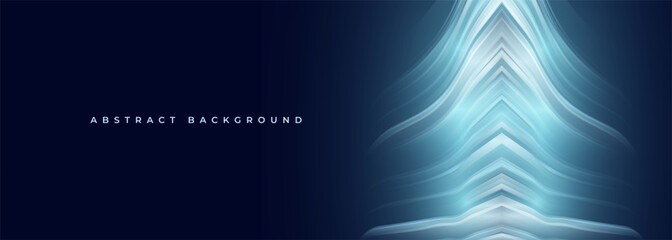 Aufkleber - Vector blue abstract futuristic background. 3D render dark future wide vector illustration.