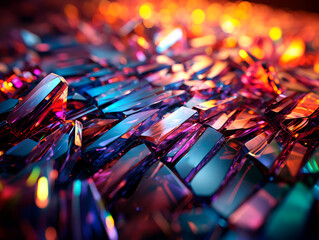 Poster - Colorful crystals close-up. Abstract background. Generative AI