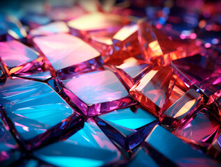 Poster - abstract background with colorful glass cubes. Generative AI