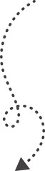 Poster - curved hand drawn dotted arrow. doodle outline black stroke. simple cartoon swirl scribble