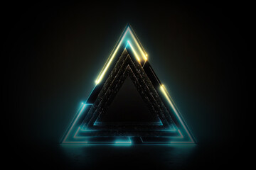 Poster - Futuristic Abstract glowing Triangle 