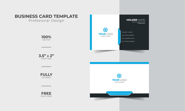 Modern and corporate simple business card design Modern presentation card with company logo Vector business card template Visiting card for business and personal use Vector illustration design