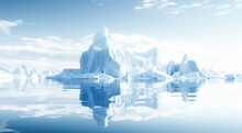 Glaciers, View Of The Ice Of Antarctica. Ai Generation