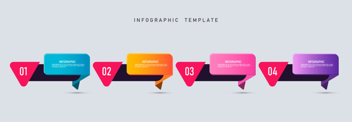 Poster - Infographic elements design template, business concept with 4 steps or options, can be used for workflow layout, diagram, annual report, web design.Creative banner, label vector.