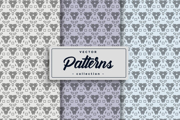 Poster - Set of Geometric seamless patterns patterns and swatches Abstract geometric hexagonal oriental Seamless geometric vector