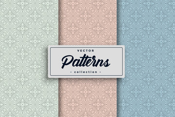 Aufkleber - Set of Geometric seamless patterns Abstract geometric hexagonal pattern Seamless geometric cubes pattern.