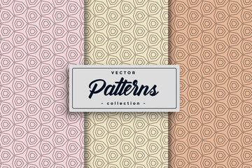 Poster - Set of Geometric seamless patterns patterns and swatches Abstract geometric hexagonal oriental Seamless geometric vector