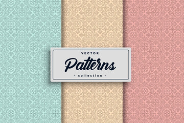Aufkleber - Set of Geometric seamless patterns Abstract geometric hexagonal pattern Seamless geometric cubes pattern.