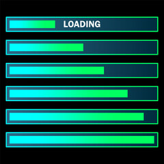 Aufkleber - Colorful loading bar set. Modern web element collection. Vector illustration. Eps 10.