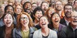 © VALUEINVESTOR - illustration of crowd of laughing people, generative AI