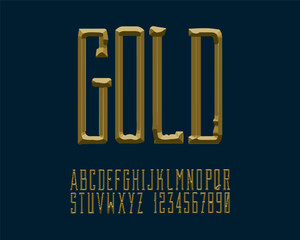 Wall Mural - 3D Gold treasure Desigener Font Set in vector format