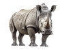 African White Rhino isolated on transparent background.