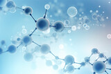 Fototapeta Łazienka - Abstract light blue medical background with nano molecular structure