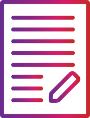Poster - outline gradient letter icon 