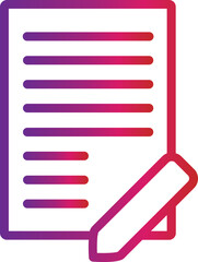 Poster - outline gradient letter icon 