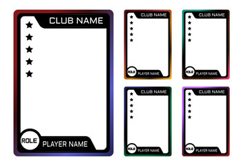 Wall Mural - neon border or frame player template for game, trading card design template