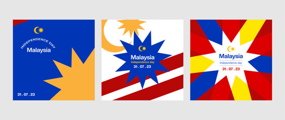 Malaysia independence day post template celebration