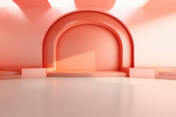 Aufkleber - Abstract modern architecture background, empty open space interior.