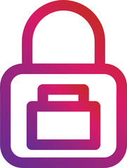 Aufkleber - gradient style outline security padlock icon