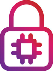 Aufkleber - gradient style outline security padlock icon
