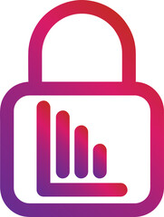 Aufkleber - gradient style outline security padlock icon