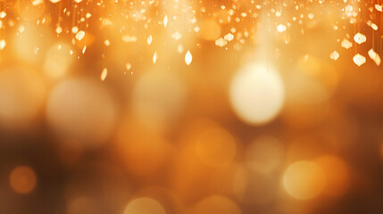 Poster - shiny gold abstract blurred bokeh lights background