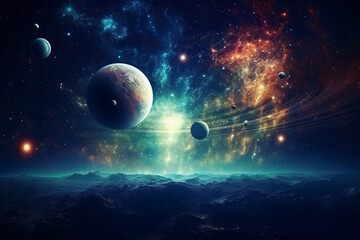 Wall Mural - breathtaking representation of the milky way from the outer reaches of our solar system filled with 