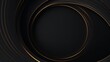 © Raool - Amazing dark abstract luxury background with circles. Diagonal golden lines on black grey gradient. 3d round ring minimal BG. Premium minimal animated, Generative AI