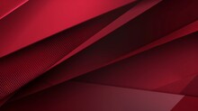 3d Abstract Luxury Maroon Polygonal Shapes. Red Gradient With Diagonal Stripes. Geometric Graphic Dynamic Background. Luxuries Dark Backdrop. Simple Elegant Minimal Blank Poster Cover, Generative AI