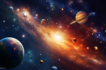 Wall Mural - breathtaking representation of the milky way from the outer reaches of our solar system filled with 