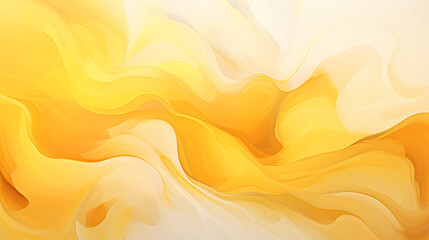 Poster - Craft a mesmerizing abstract yellow background using fluid shapes that evoke a sense of joy and positivity