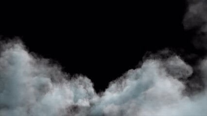 Wall Mural - cloud transition with alpha channel. 3d rendering. passing clouds transition on green screen and sep